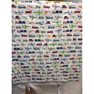 Pottery Barn Kids Organic Cotton Full Sheet Set Transport Print